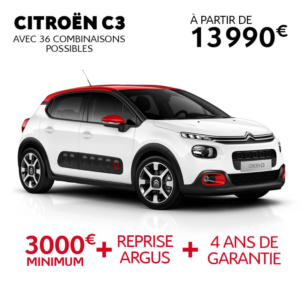 Citroën C3 avec 36 combinaisons possibles