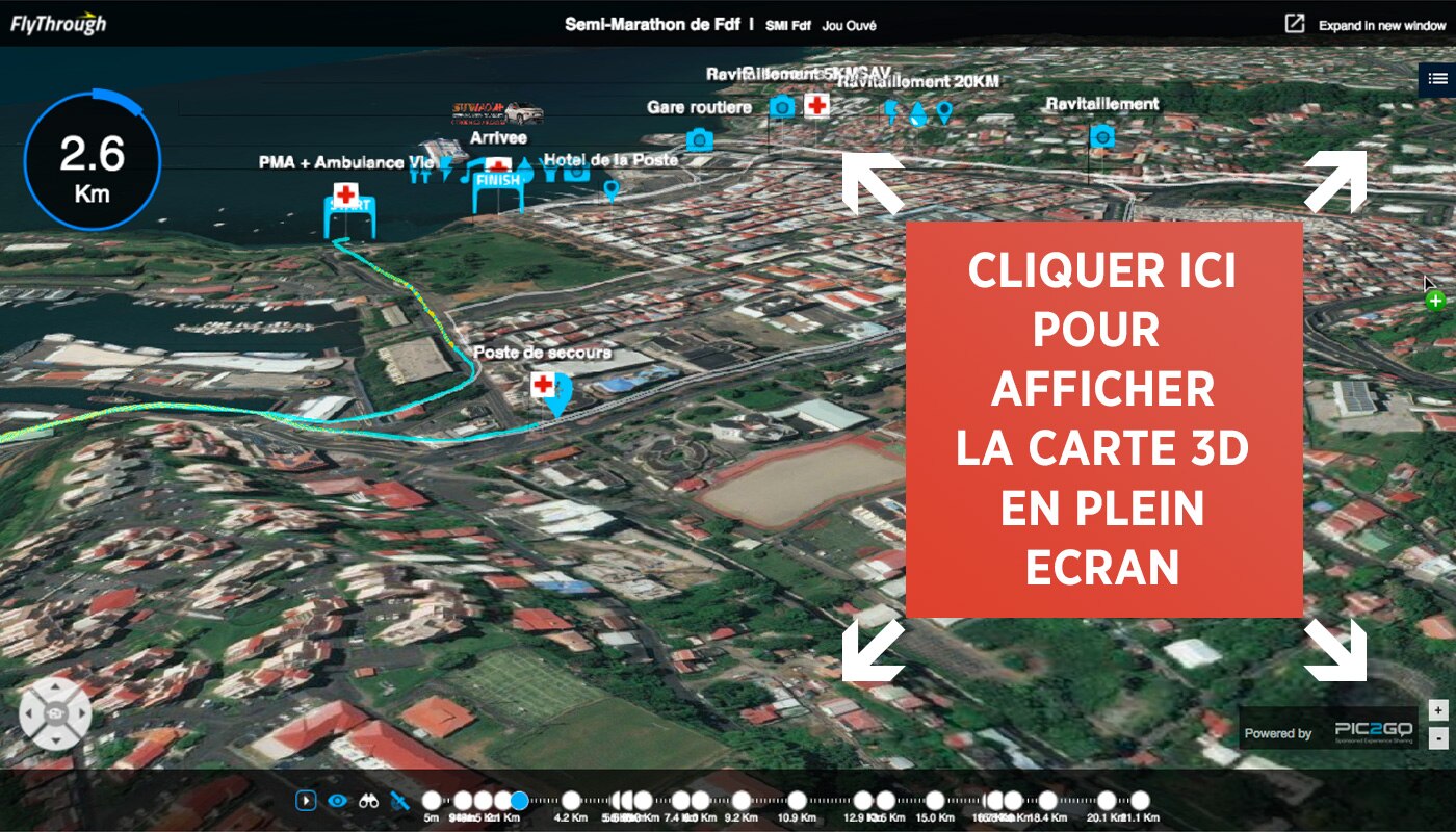 Cliquez ici pour découvrir le parcours du Semi Marathon en 3D