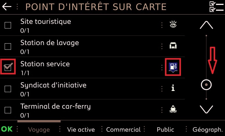 Point d'intérét sur la map